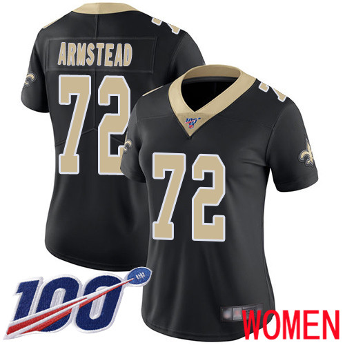 New Orleans Saints Limited Black Women Terron Armstead Home Jersey NFL Football #72 100th Season Vapor Untouchable Jersey->youth nfl jersey->Youth Jersey